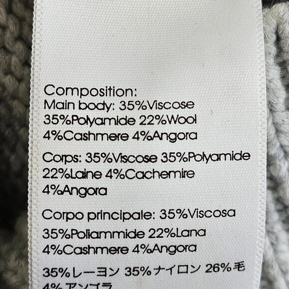 3.1 Phillip Lim Women's Gray Knit 3/4 Sleeve Sweater | Small | FLAWS - Picture 11 of 16